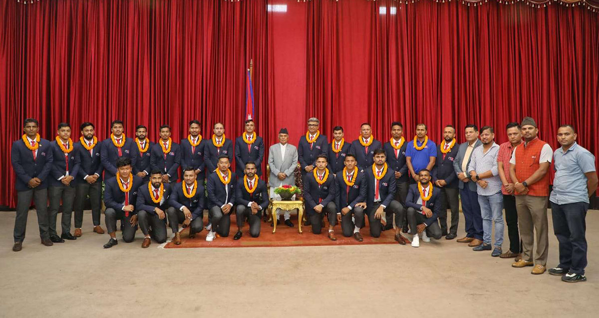 राष्ट्रपतिद्वारा एसिया कप खेल्ने नेपाली क्रिकेट टिमको बिदाई